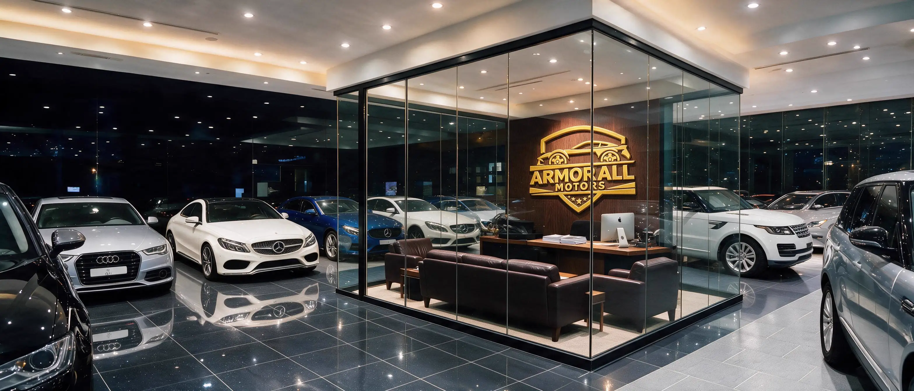 The entrance to the ARMORALL MOTORS showroom in South Sehla